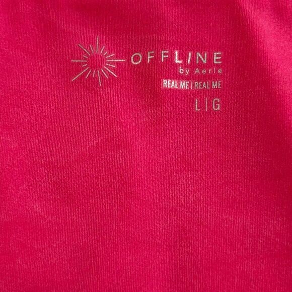 Offline by Aerie Real Me Square Neck Crop Top Hot Pink Size L - Picture 3 of 7